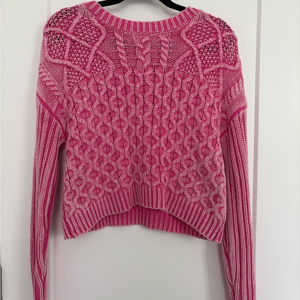 Pink Cable Knit Sweater